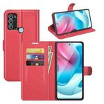 For Motorola Moto G60S Litchi Texture Horizontal Flip Phone Protective Case with Holder & Card Slots & Wallet(Red)