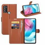 For Motorola Moto G60S Litchi Texture Horizontal Flip Phone Protective Case with Holder & Card Slots & Wallet(Brown)