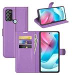 For Motorola Moto G60S Litchi Texture Horizontal Flip Phone Protective Case with Holder & Card Slots & Wallet(Purple)