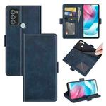 For Motorola Moto G60S Dual-side Magnetic Buckle Horizontal Flip Leather Case with Holder & Card Slots & Wallet(Dark Blue)