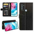 For Motorola Moto G60S R64 Texture Single Horizontal Flip Phone Protective Case with Holder & Card Slots & Wallet& Photo Frame(Black)