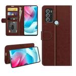 For Motorola Moto G60S R64 Texture Single Horizontal Flip Phone Protective Case with Holder & Card Slots & Wallet& Photo Frame(Brown)