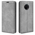 For Nokia G50 Retro-skin Business Magnetic Suction Phone Leather Case with Holder & Card Slots & Wallet(Grey)