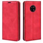 For Nokia G50 Retro-skin Business Magnetic Suction Phone Leather Case with Holder & Card Slots & Wallet(Red)