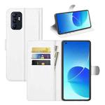 Litchi Texture Leather Phone Case For OPPO Reno6 4G (White)