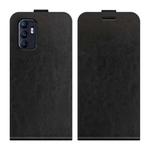 For OPPO Reno6 4G R64 Texture Vertical Flip Leather Case with Card Slots & Photo Frame(Black)