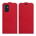 For OPPO Reno6 4G R64 Texture Vertical Flip Leather Case with Card Slots & Photo Frame(Red)