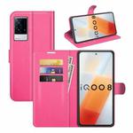 Litchi Texture Leather Phone Case For vivo iQOO 8(Rose Red)