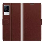 For vivo iQOO 8 R64 Texture Horizontal Flip Protective Case with Holder & Card Slots & Wallet& Photo Frame(Brown)