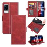 For vivo iQOO 8 Pro Dual-side Magnetic Buckle Flip Leather Phone Case(Red)