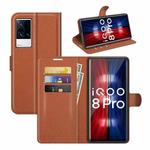Litchi Texture Leather Phone Case For vivo iQOO 8 Pro (Brown)