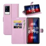 Litchi Texture Leather Phone Case For vivo iQOO 8 Pro (Pink)