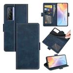 For vivo X70 Dual-side Magnetic Buckle Flip Leather Phone Case(Dark Blue)