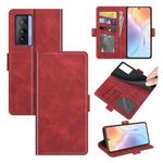 For vivo X70 Dual-side Magnetic Buckle Flip Leather Phone Case(Red)