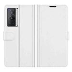 For vivo X70 Pro R64 Texture Horizontal Flip Protective Case with Holder & Card Slots & Wallet& Photo Frame(White)