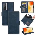 For vivo X70 Pro Dual-side Magnetic Buckle Flip Leather Phone Case(Dark Blue)