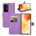 Litchi Texture Leather Phone Case For vivo X70 Pro+(Purple)
