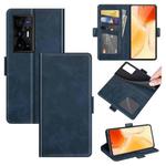 For vivo X70 Pro+ Dual-side Magnetic Buckle Flip Leather Phone Case(Dark Blue)