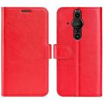 For Sony Xperia Pro-I R64 Texture Single Horizontal Flip Phone Protective Case with Holder & Card Slots & Wallet& Photo Frame(Red)