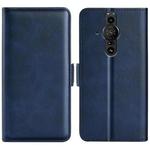 For Sony Xperia Pro-I Dual-side Magnetic Buckle Horizontal Flip Phone Leather Case with Holder & Card Slots & Wallet(Dark Blue)