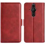 For Sony Xperia Pro-I Dual-side Magnetic Buckle Horizontal Flip Phone Leather Case with Holder & Card Slots & Wallet(Red)