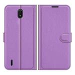 For Nokia C01 Plus Litchi Texture Horizontal Flip Protective Case with Holder & Card Slots & Wallet(Purple)