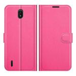 For Nokia C01 Plus Litchi Texture Horizontal Flip Protective Case with Holder & Card Slots & Wallet(Rose Red)