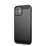 For iPhone 12 mini MOF Gentleness Series Brushed Texture Carbon Fiber Soft TPU Case (Black)
