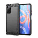 For Xiaomi Redmi Note11 / Poco M4 Pro 5G MOFI Gentleness Series Brushed Texture Carbon Fiber Soft TPU Phone Case(Black)