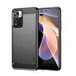 For Xiaomi Redmi Note11 Pro / Note 11 Pro+ MOFI Gentleness Series Brushed Texture Carbon Fiber Soft TPU Phone Case(Black)