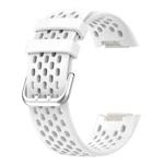 For Fitbit Charge 5 Monochromatic Breathable Silicone Watch Band(White)