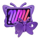 For iPad mini 6 Butterfly Bracket EVA Fall-proof Protective Case(Purple)