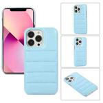 For iPhone 13 Thick Down Jacket Soft PU Phone Case (Blue)