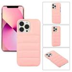 For iPhone 12 Pro Max Thick Down Jacket Soft PU Phone Case(Pink)