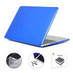 ENKAY Hat-Prince 3 in 1 Crystal Laptop Protective Case + TPU Keyboard Film + Anti-dust Plugs Set for MacBook Pro 16.2 inch A2485 2021/A2880 2023, Version:EU Version(Dark Blue)