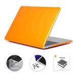 ENKAY Hat-Prince 3 in 1 Crystal Laptop Protective Case + TPU Keyboard Film + Anti-dust Plugs Set for MacBook Pro 16.2 inch A2485 2021/A2880 2023, Version:EU Version(Orange)