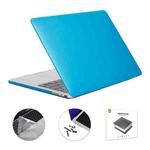 ENKAY Hat-Prince 3 in 1 Matte Laptop Protective Case + TPU Keyboard Film + Anti-dust Plugs Set for MacBook Pro 14.2 inch A2442 2021/A2779 2023, Version:EU Version(Light Blue)