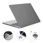 ENKAY Hat-Prince 3 in 1 Matte Laptop Protective Case + TPU Keyboard Film + Anti-dust Plugs Set for MacBook Pro 14.2 inch A2442 2021/A2779 2023, Version:EU Version(Grey)