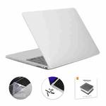 ENKAY Hat-Prince 3 in 1 Matte Laptop Protective Case + TPU Keyboard Film + Anti-dust Plugs Set for MacBook Pro 16.2 inch A2485 2021/A2880 2023, Version:EU Version(White)