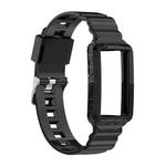 For Fitbit Charge 4 SE Silicone One Body Armor Watch Band(Black)