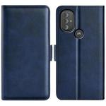For Motorola Moto G Power 2022 Dual-side Magnetic Buckle Horizontal Flip Leather Case with Holder & Card Slots & Wallet(Dark Blue)