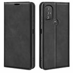 For Motorola Moto G Power 2022 Retro-skin Magnetic Suction Phone Leather Case with Holder & Card Slots & Wallet(Black)