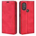 For Motorola Moto G Power 2022 Retro-skin Magnetic Suction Phone Leather Case with Holder & Card Slots & Wallet(Red)