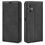 For OnePlus Nord N20 5G Retro-skin Magnetic Suction Leather Case with Holder & Card Slots & Wallet(Black)