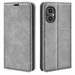 For OnePlus Nord N20 5G Retro-skin Magnetic Suction Leather Case with Holder & Card Slots & Wallet(Grey)