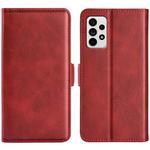 For Samsung Galaxy A33 5G Dual-side Magnetic Leather Case with Holder & Card Slots & Wallet(Red)