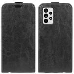 For Samsung Galaxy A33 5G R64 Texture Vertical Flip Leather Case with Card Slots & Photo Frame(Black)