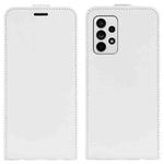 For Samsung Galaxy A33 5G R64 Texture Vertical Flip Leather Case with Card Slots & Photo Frame(White)