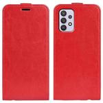 For Samsung Galaxy A53 5G R64 Texture Vertical Flip Leather Case with Card Slots & Photo Frame(Red)