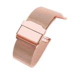 For Huawei Watch 3 Stainless Steel Milan Double Buckle Watch Band(Rose Gold)